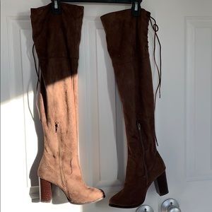 Brown suede over the knee boots size 6